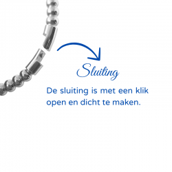Zilver past echt overal bij, ook in de glasbedel is zilver verwerkt, een eenheid, dit sieraad.
